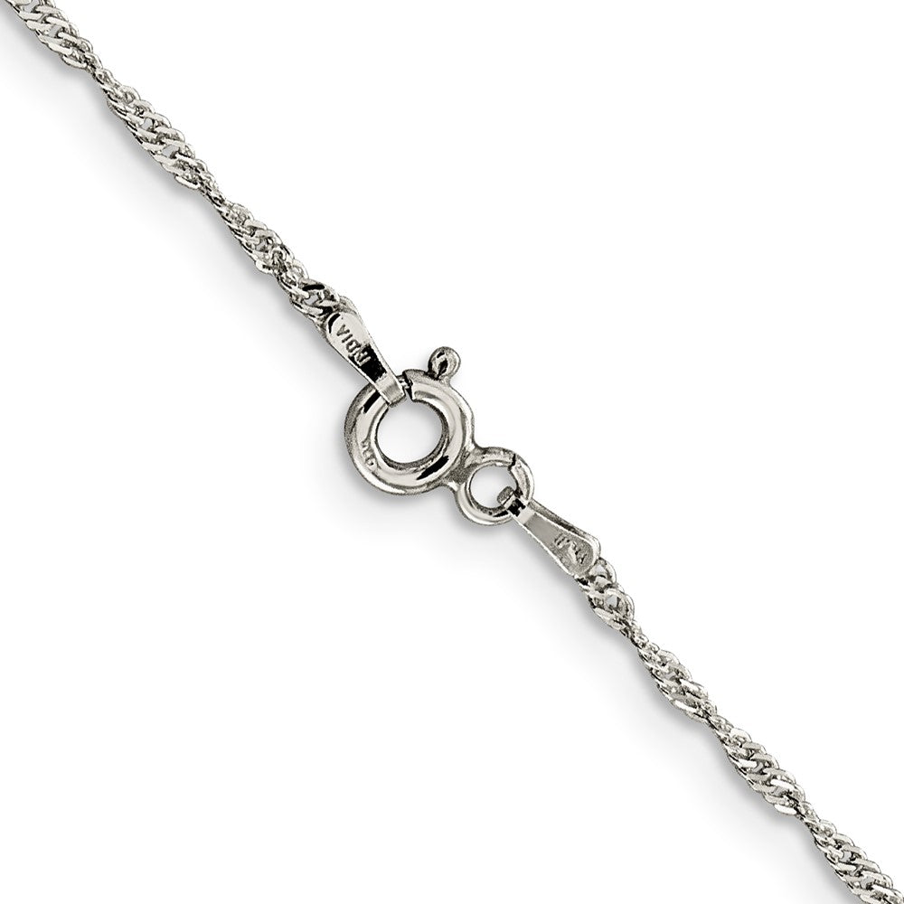 22 Inch Sterling Silver 1.4mm Singapore Chain Necklace