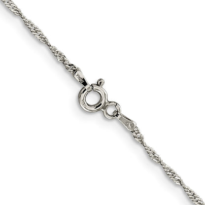 22 Inch Sterling Silver 1.4mm Singapore Chain Necklace