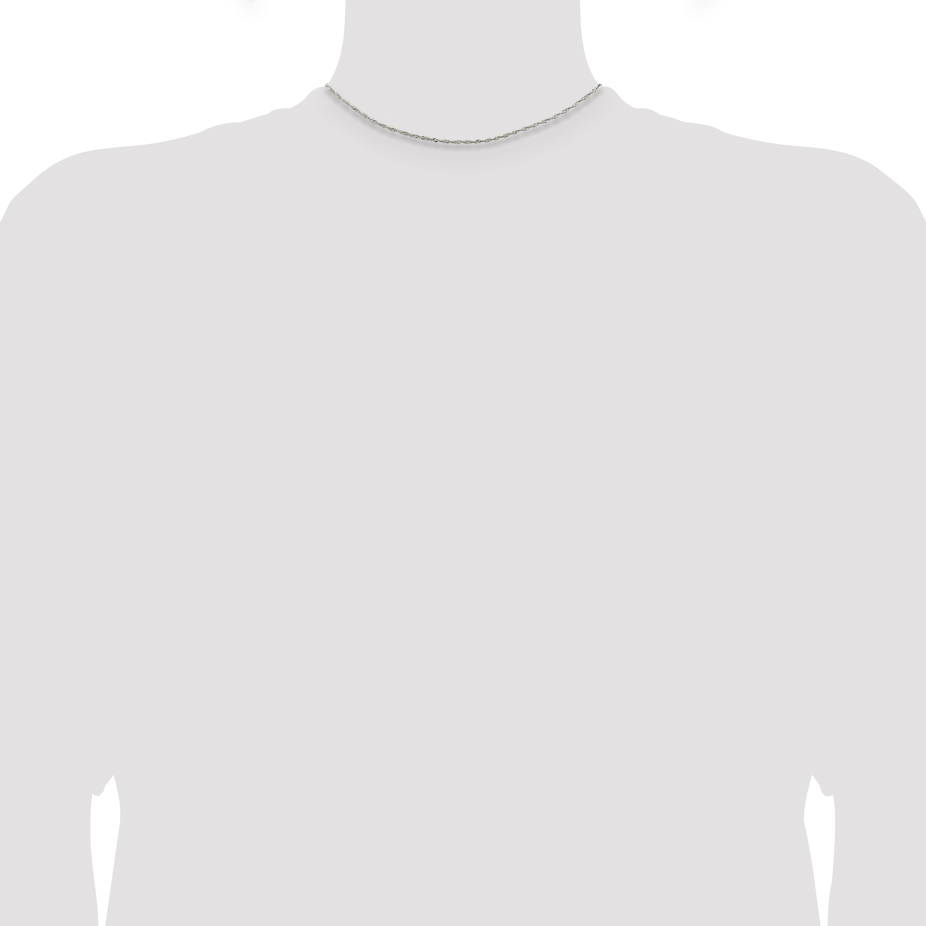 14 Inch Sterling Silver 1.4mm Singapore Chain