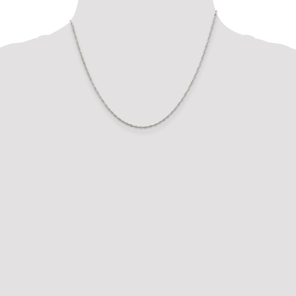 18 Inch Sterling Silver 1.4mm Singapore Chain Necklace