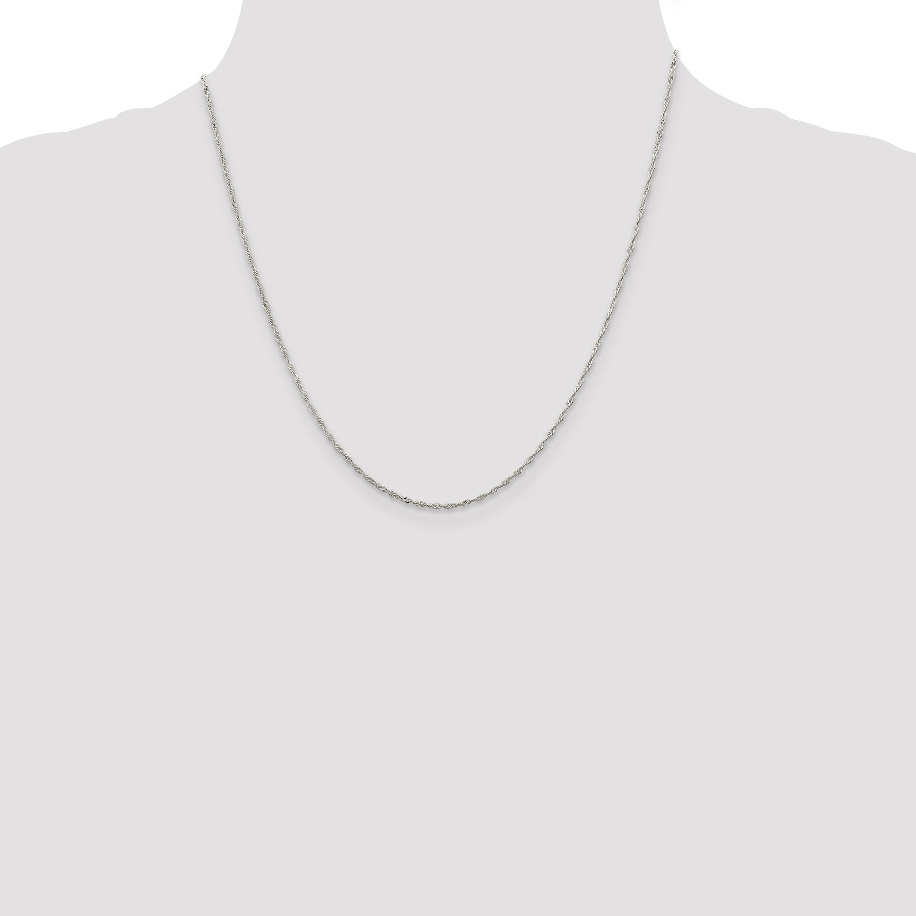 20 Inch Sterling Silver 1.4mm Singapore Chain Necklace