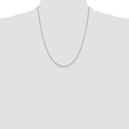 22 Inch Sterling Silver 1.4mm Singapore Chain Necklace