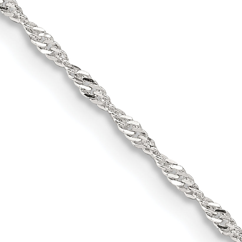 14 Inch Sterling Silver 1.4mm Singapore Chain