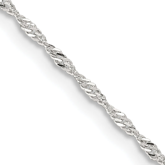14 Inch Sterling Silver 1.4mm Singapore Chain