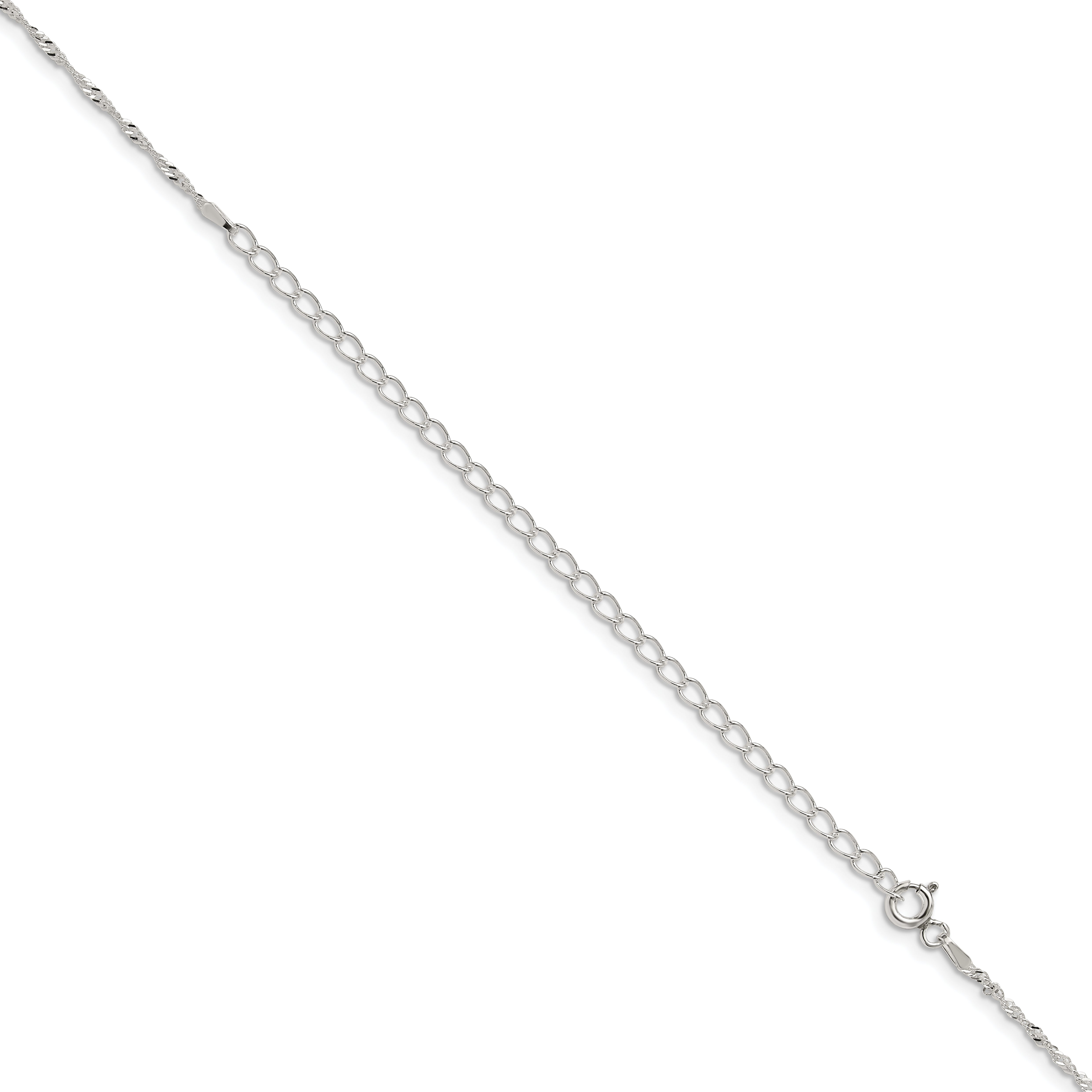 22 Inch Sterling Silver 1.4mm Singapore Chain W/4In Ext.