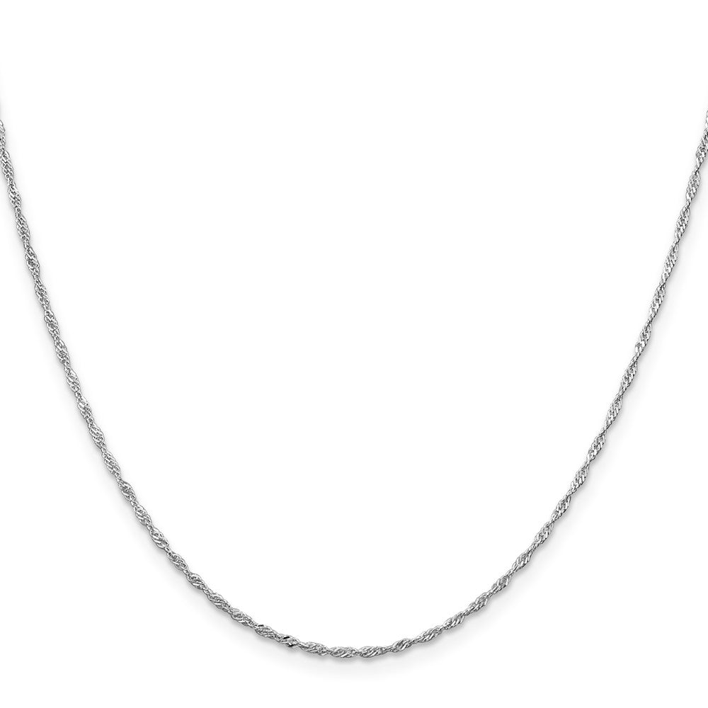22 Inch Sterling Silver Rhodium-Plated 1.4mm Singapore Chain Necklace