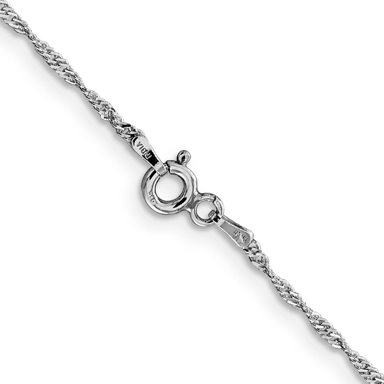 16 Inch Sterling Silver Rhodium-Plated 1.4mm Singapore Chain Necklace