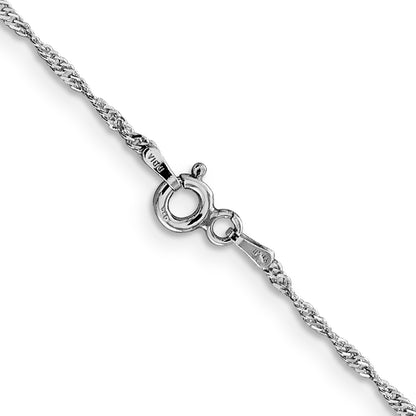 18 Inch Sterling Silver Rhodium-Plated 1.4mm Singapore Chain Necklace
