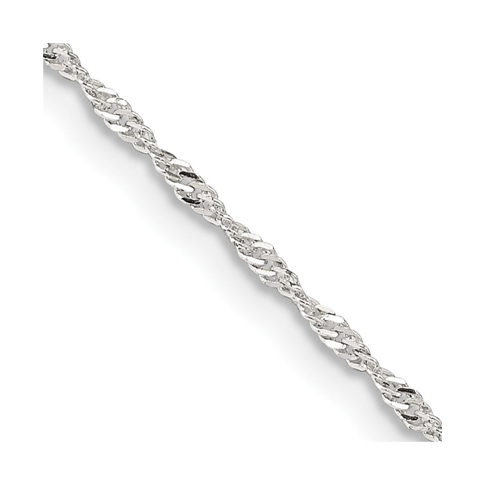 18 Inch Sterling Silver 1.4mm Singapore Chain Necklace