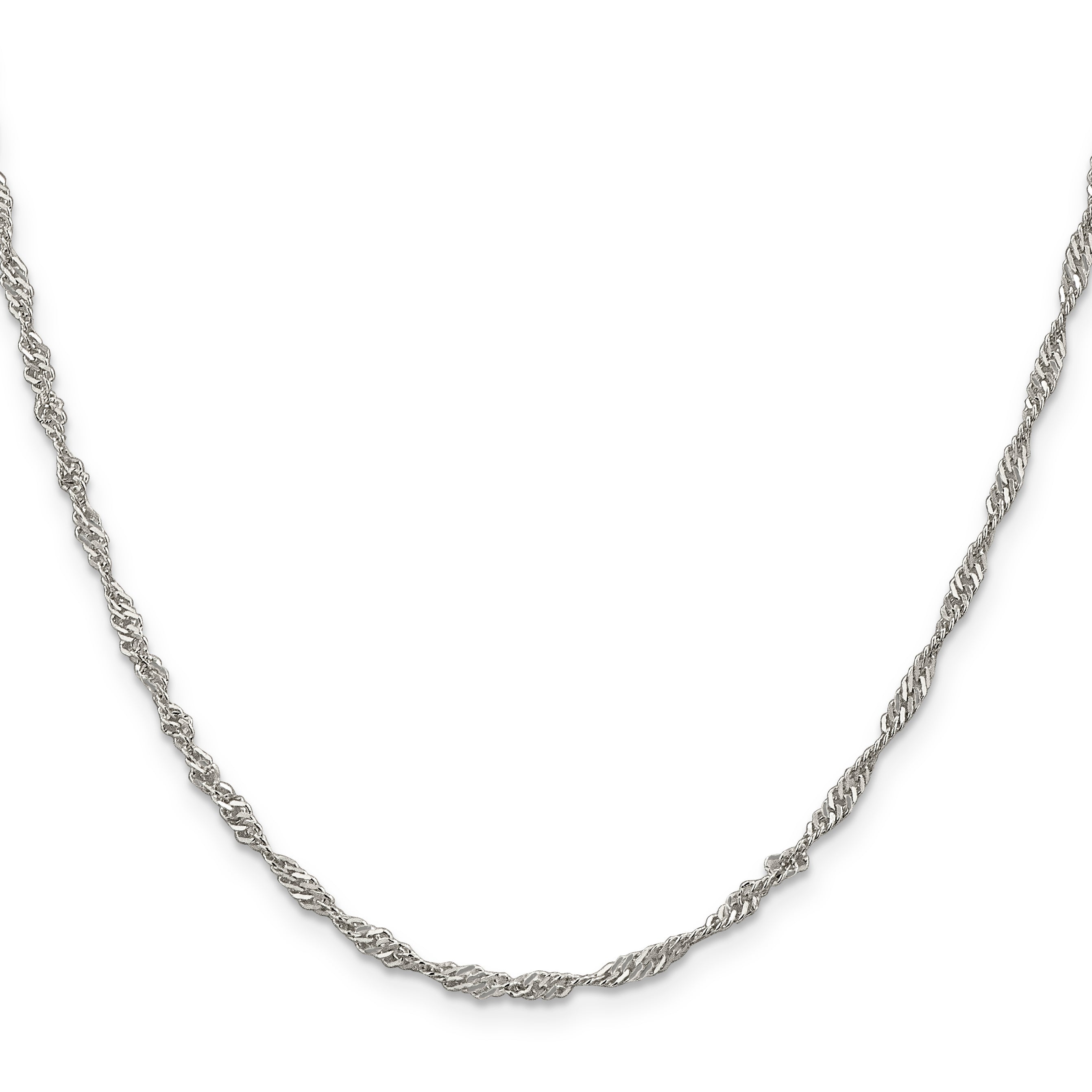 20 Inch Sterling Silver 2.25mm Singapore Chain Necklace