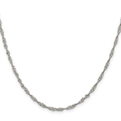 30 Inch Sterling Silver 2.25mm Singapore Chain Necklace