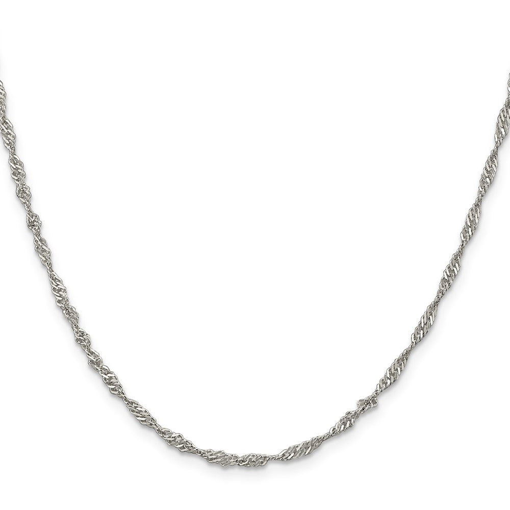 26 Inch Sterling Silver 2.25mm Singapore Chain Necklace