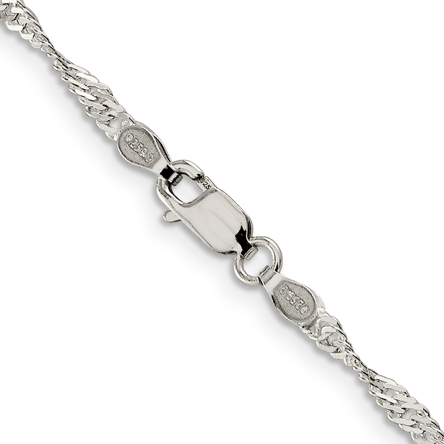 20 Inch Sterling Silver 2.25mm Singapore Chain Necklace