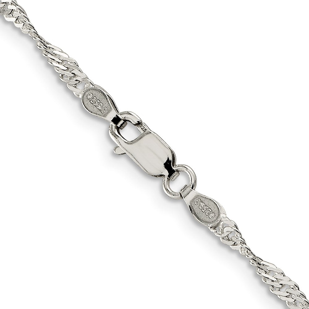 16 Inch Sterling Silver 2.25mm Singapore Chain Necklace