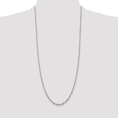 30 Inch Sterling Silver 2.25mm Singapore Chain Necklace