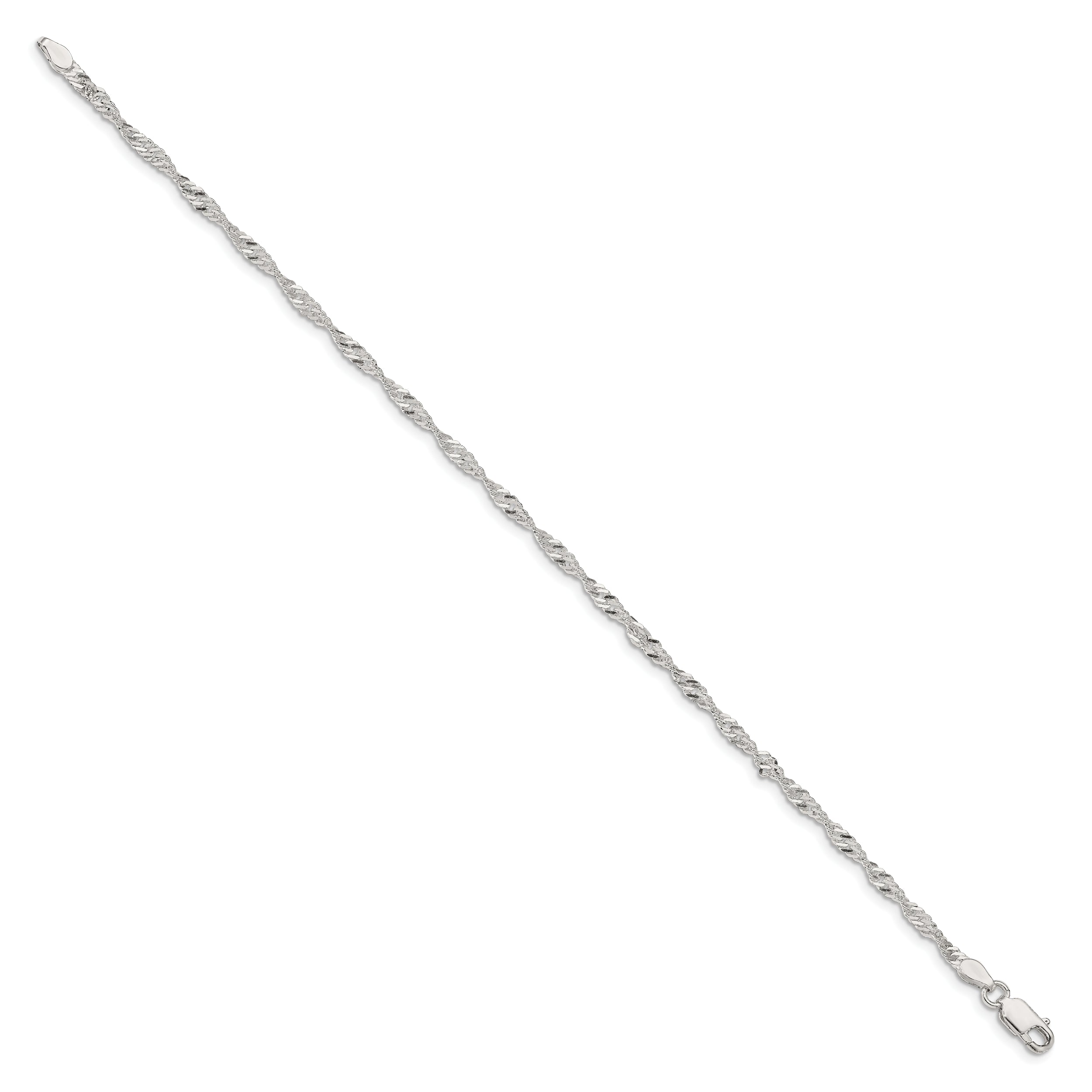 7 Inch Sterling Silver 2.25mm Singapore Chain