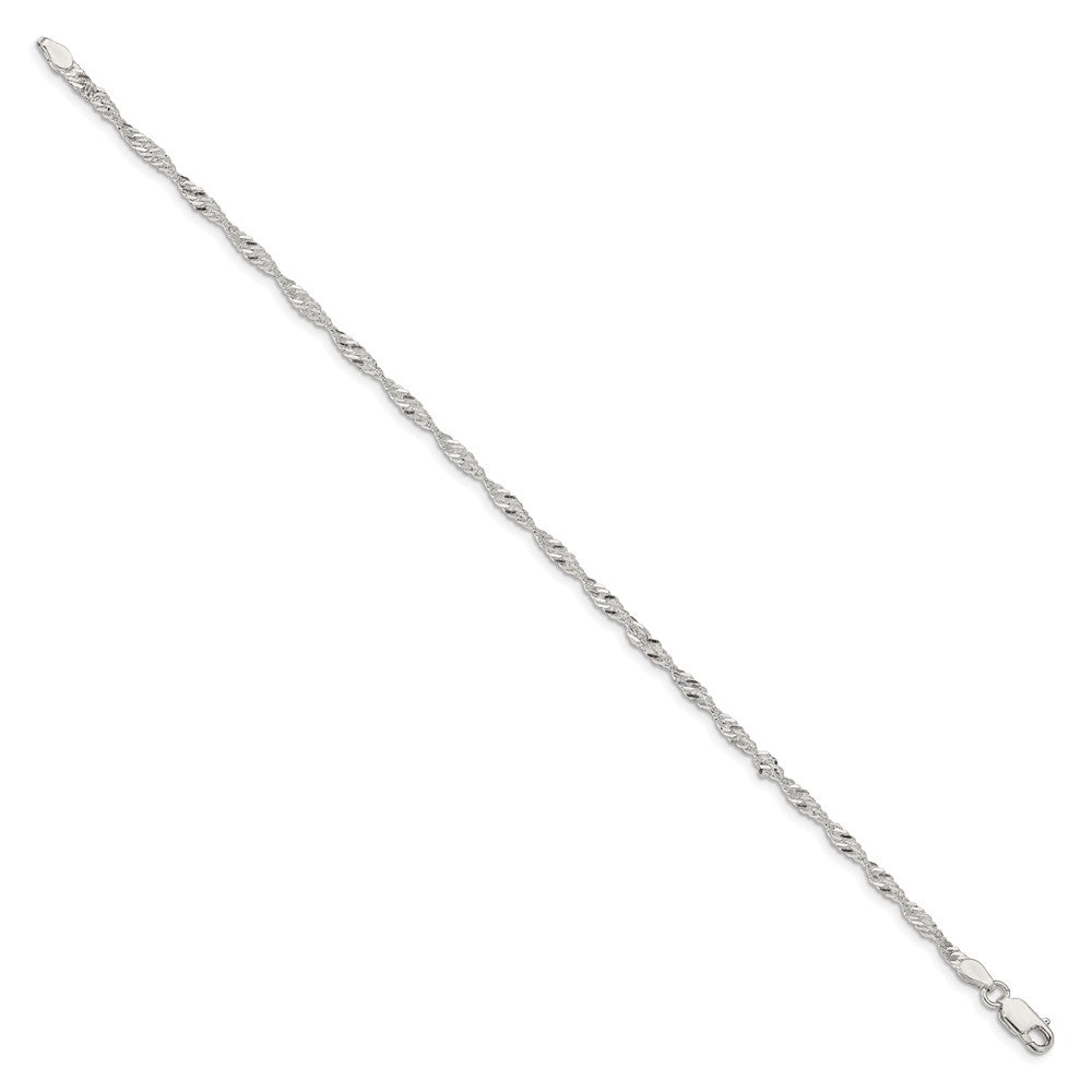 8 Inch Sterling Silver 2.25mm Singapore Chain Bracelet