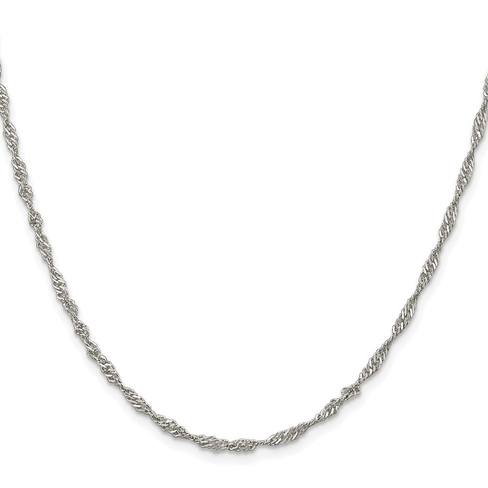 Sterling Silver Rhodium-Plated 2.25mm Singapore Chain