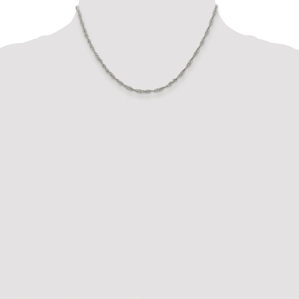 Sterling Silver Rhodium-Plated 2.25mm Singapore Chain