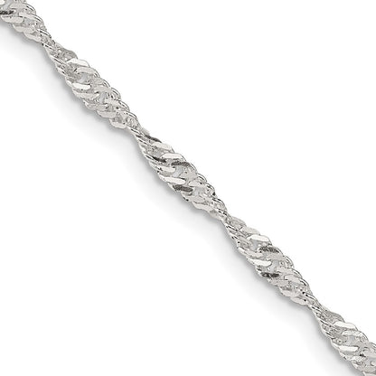 30 Inch Sterling Silver 2.25mm Singapore Chain Necklace