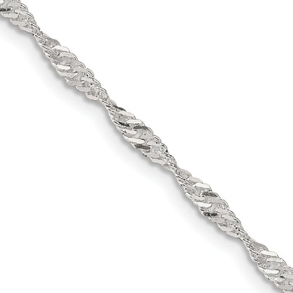 26 Inch Sterling Silver 2.25mm Singapore Chain Necklace