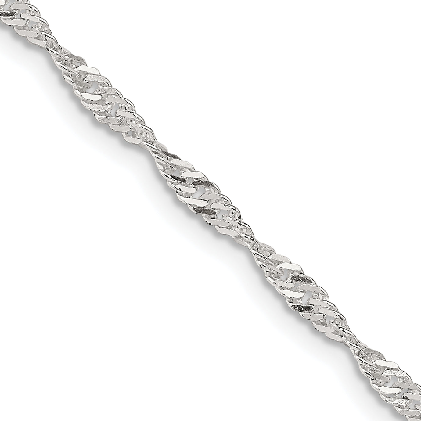 20 Inch Sterling Silver 2.25mm Singapore Chain Necklace