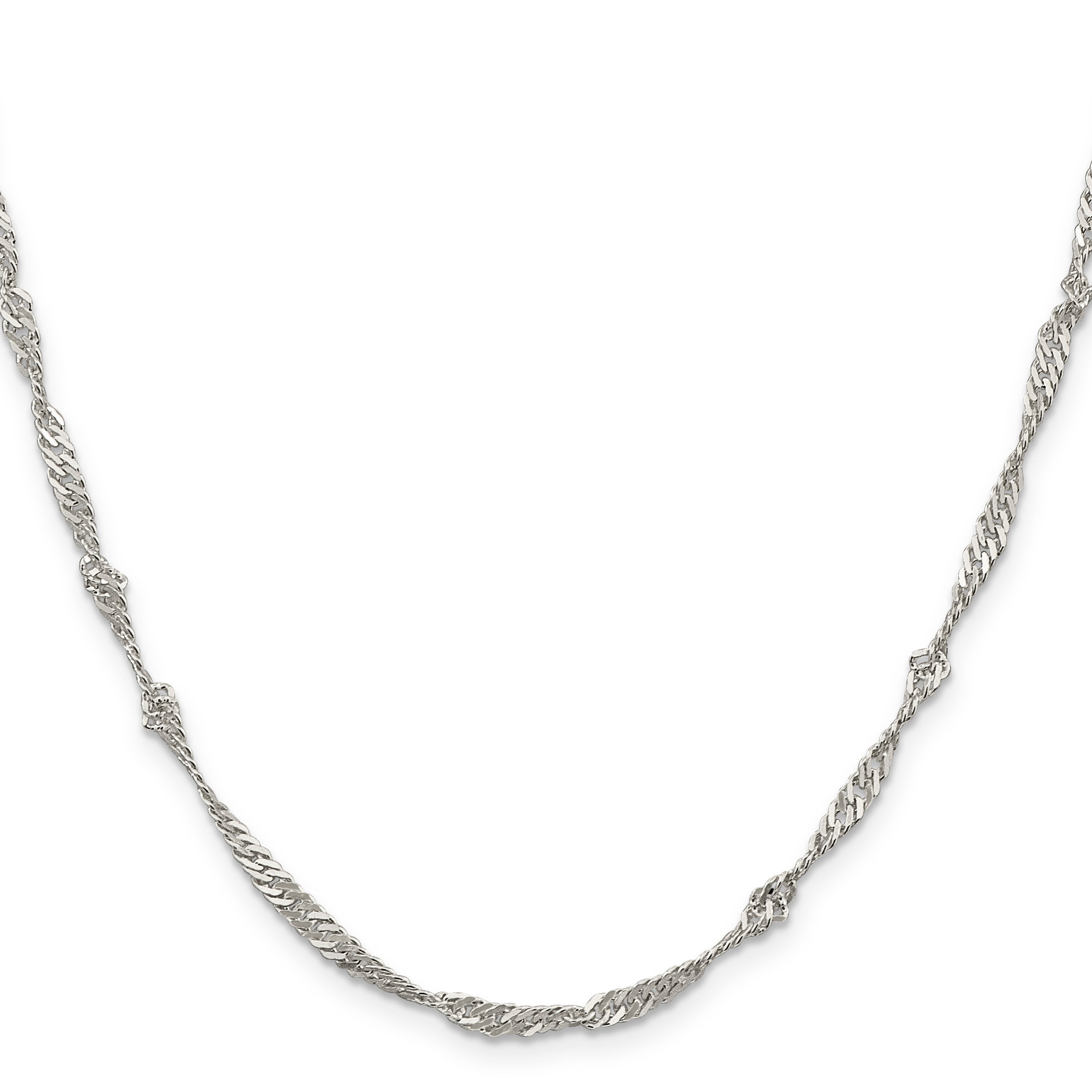 24 Inch Sterling Silver 3mm Singapore Chain Necklace