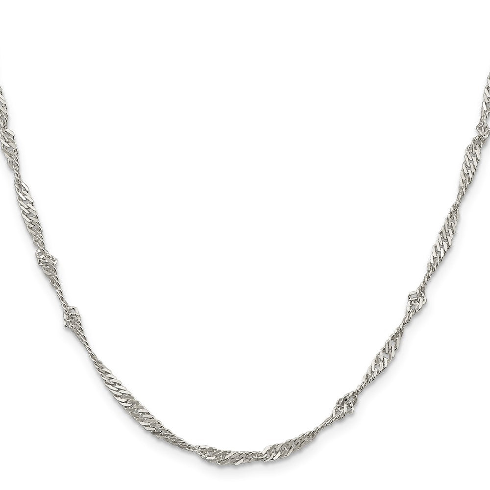 24 Inch Sterling Silver 3mm Singapore Chain Necklace