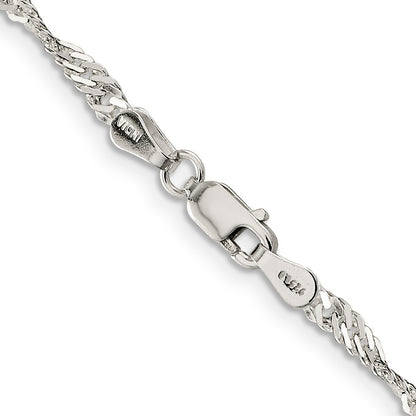 24 Inch Sterling Silver 3mm Singapore Chain Necklace