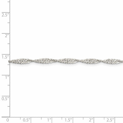30 Inch Sterling Silver 3mm Singapore Chain Necklace