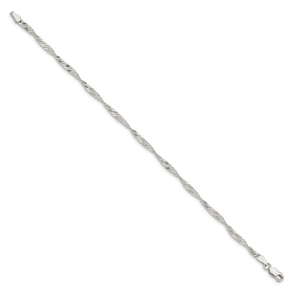 7 Inch Sterling Silver 3mm Singapore Chain Bracelet