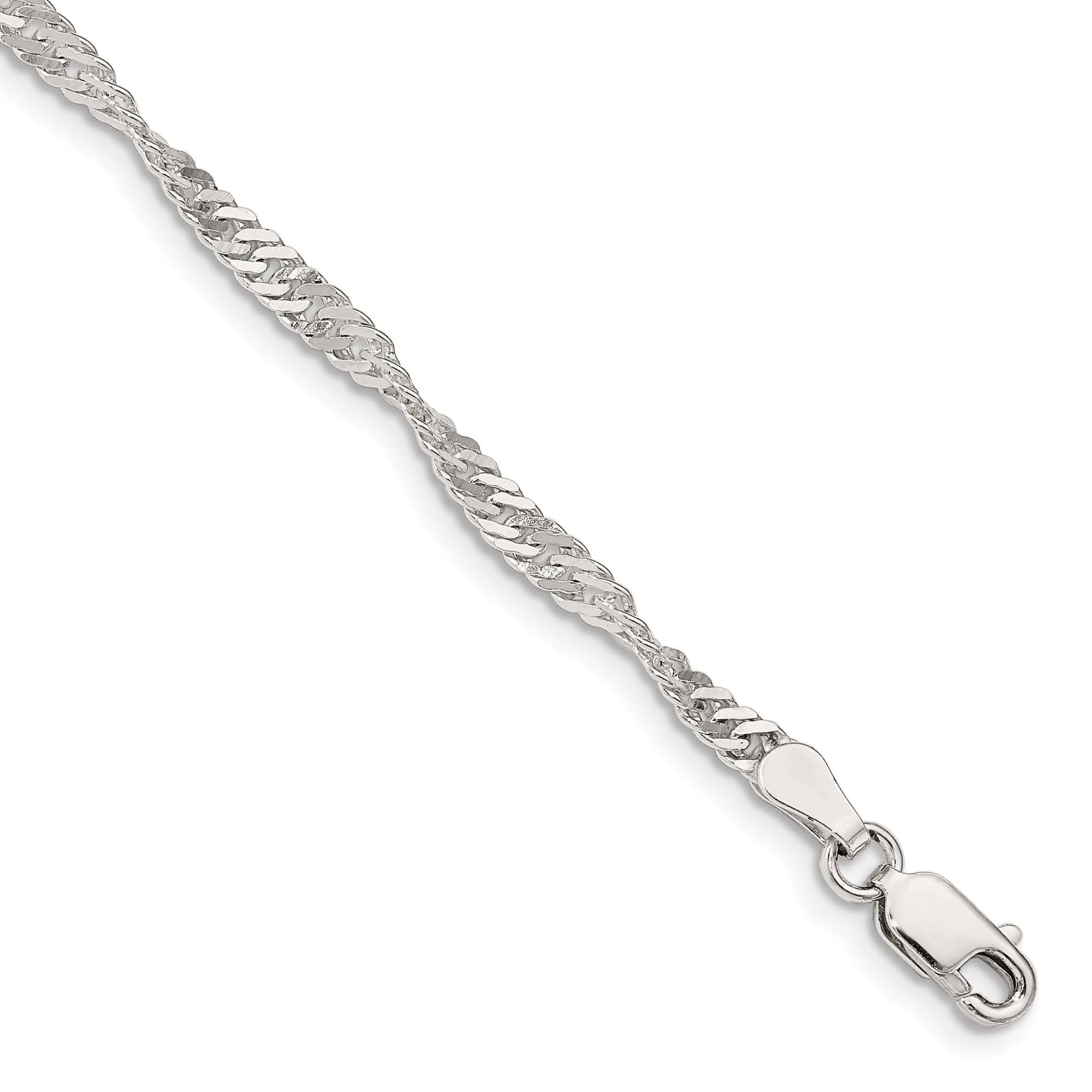 7 Inch Sterling Silver 3mm Singapore Chain