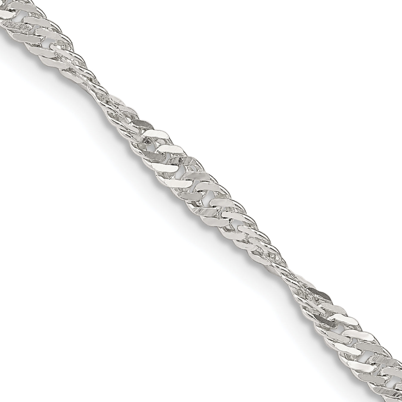 30 Inch Sterling Silver 3mm Singapore Chain Necklace