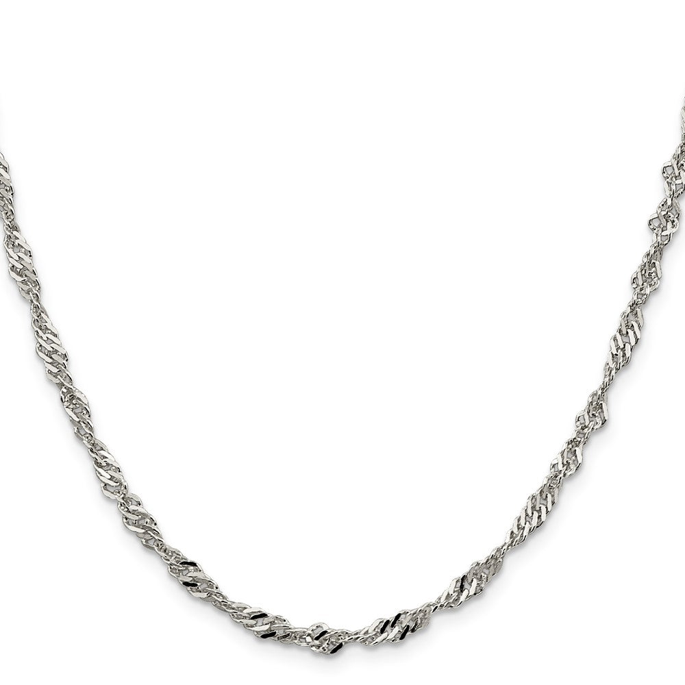 18 Inch Sterling Silver 3.5mm Singapore Chain Necklace