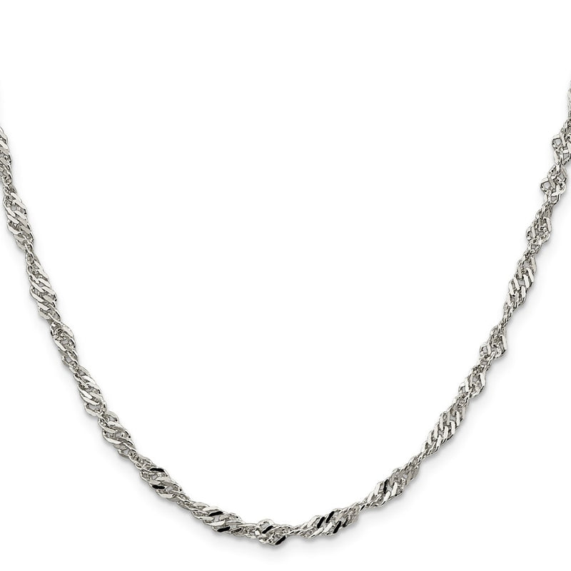 20 Inch Sterling Silver 3.5mm Singapore Chain Necklace