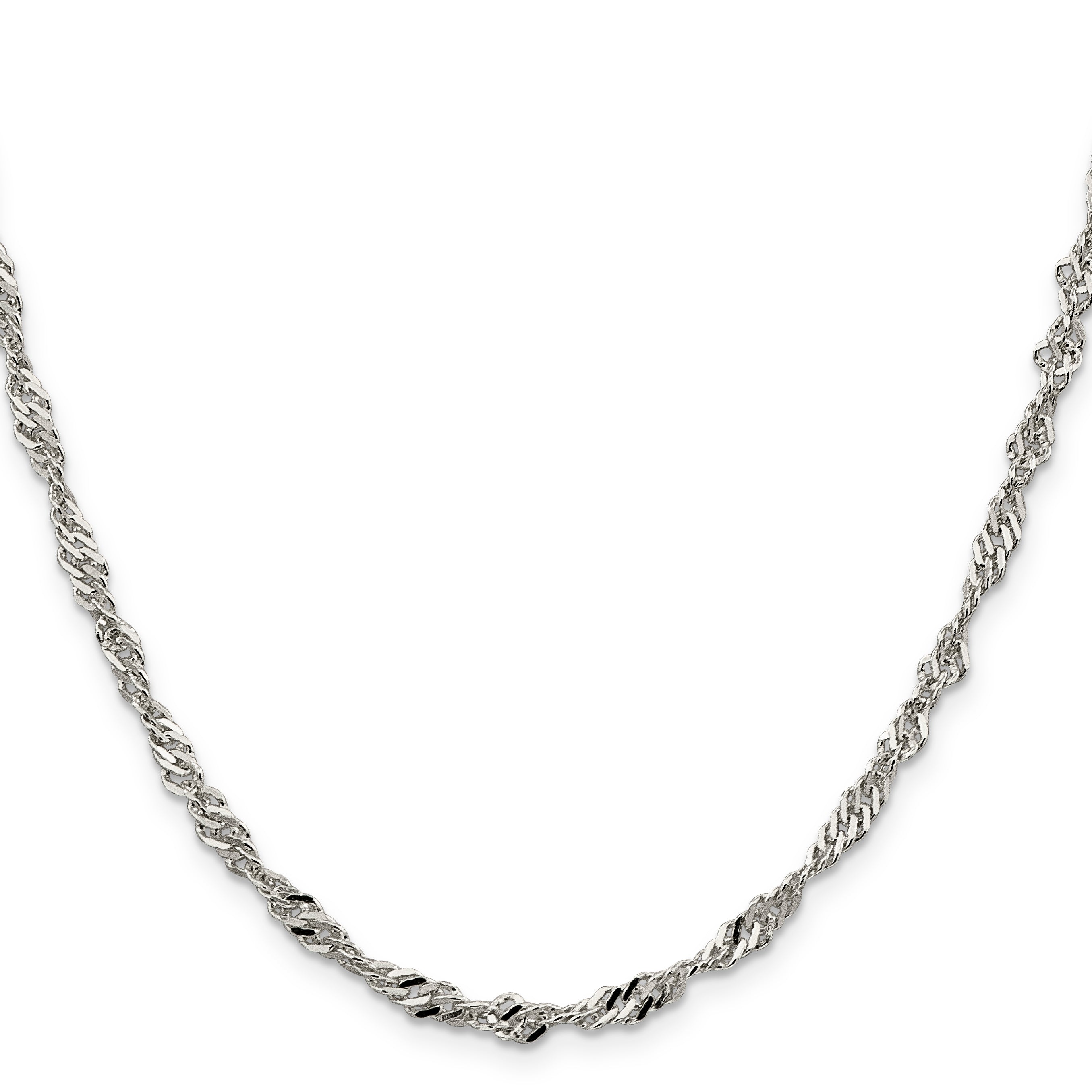 18 Inch Sterling Silver 3.5mm Singapore Chain Necklace