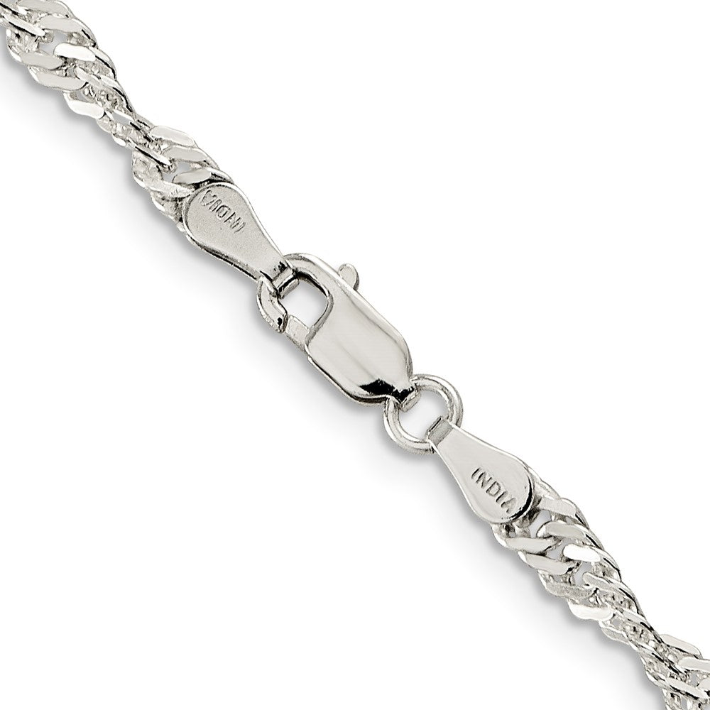18 Inch Sterling Silver 3.5mm Singapore Chain Necklace