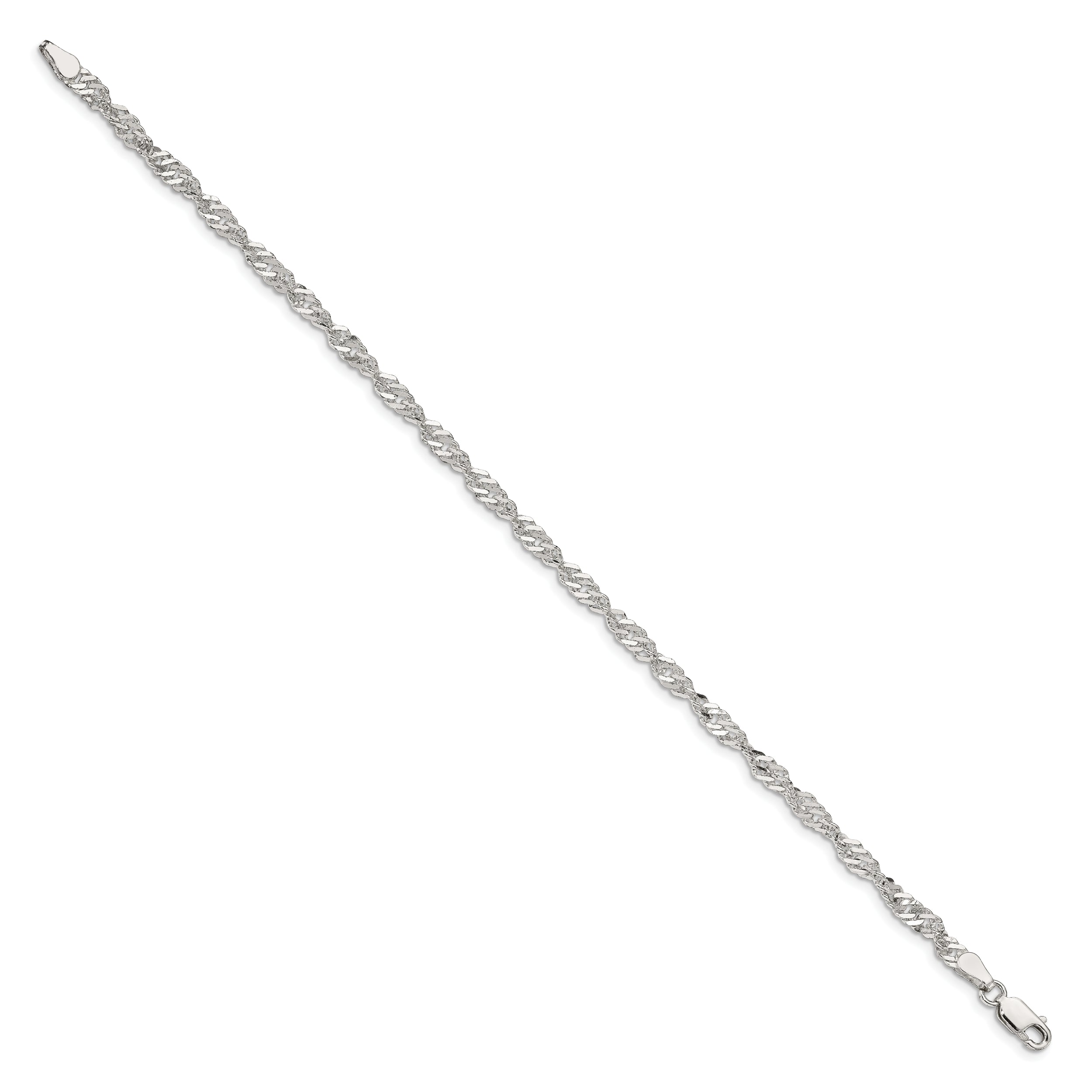 7 Inch Sterling Silver 3.5mm Singapore Chain