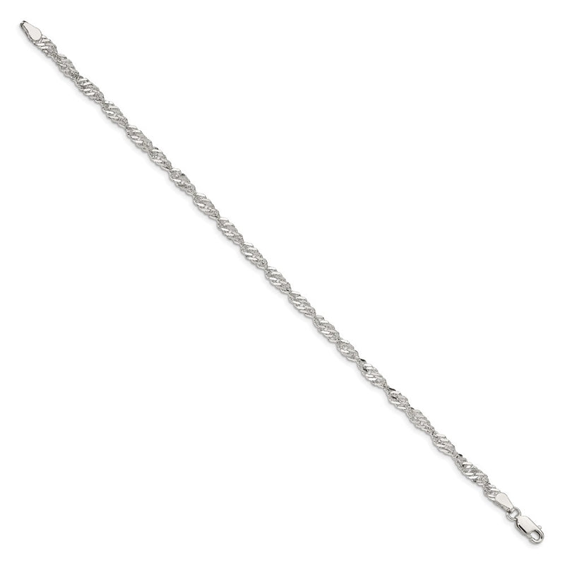8 Inch Sterling Silver 3.5mm Singapore Chain Bracelet