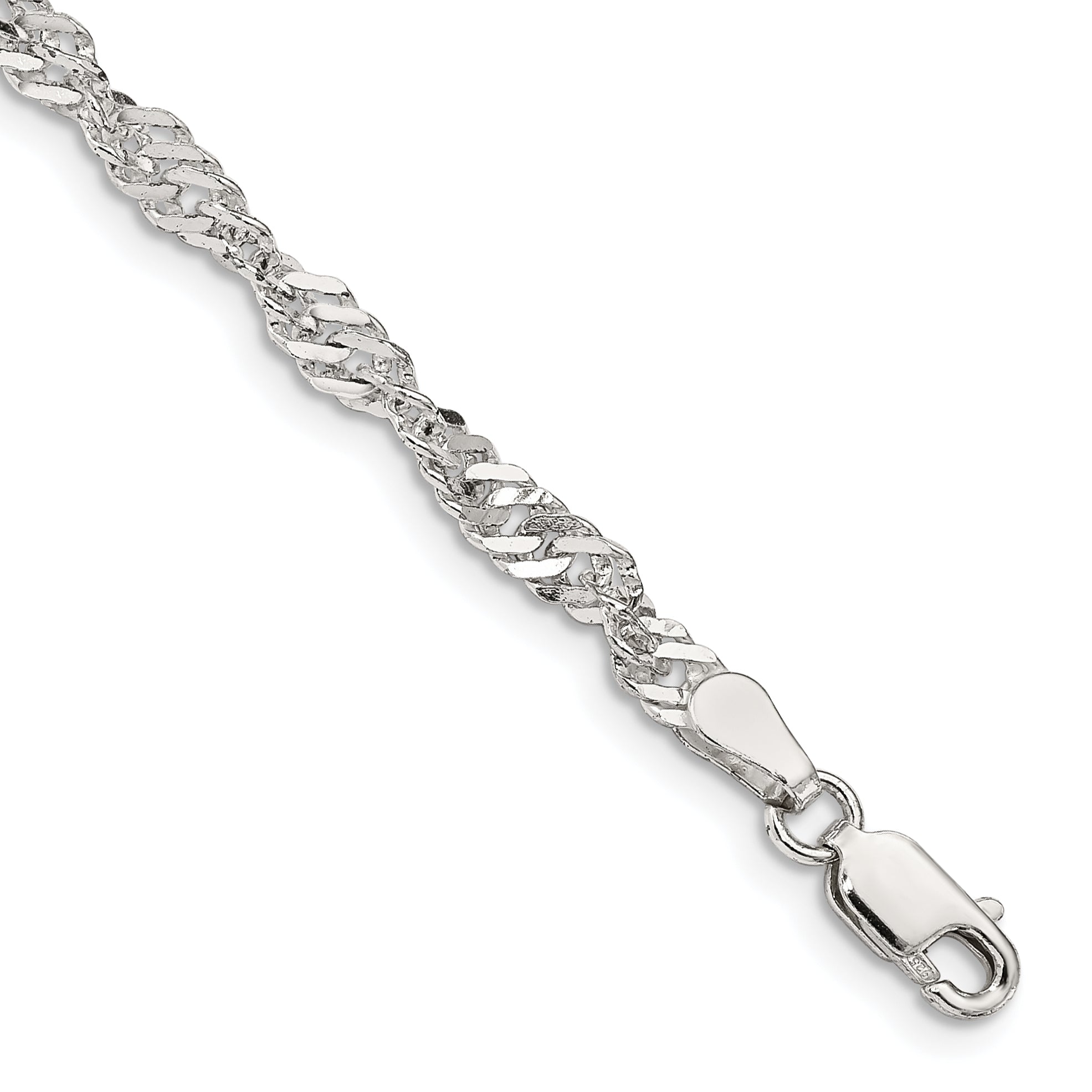 7 Inch Sterling Silver 3.5mm Singapore Chain