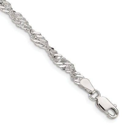 7 Inch Sterling Silver 3.5mm Singapore Chain