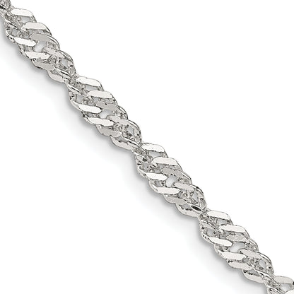 20 Inch Sterling Silver 3.5mm Singapore Chain Necklace