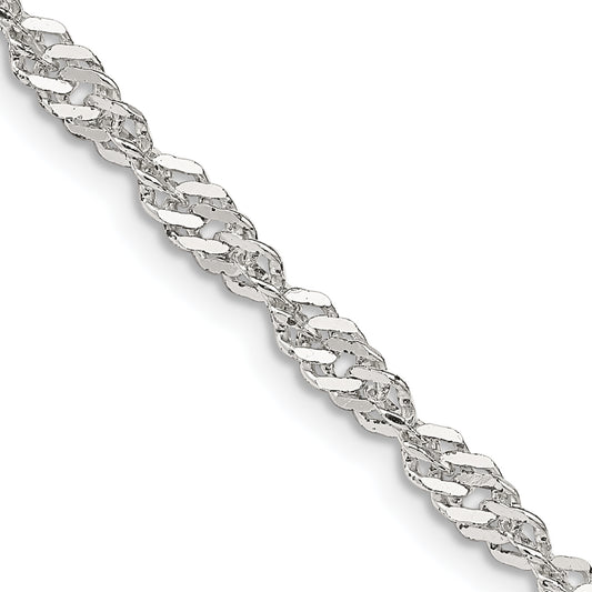 20 Inch Sterling Silver 3.5mm Singapore Chain Necklace