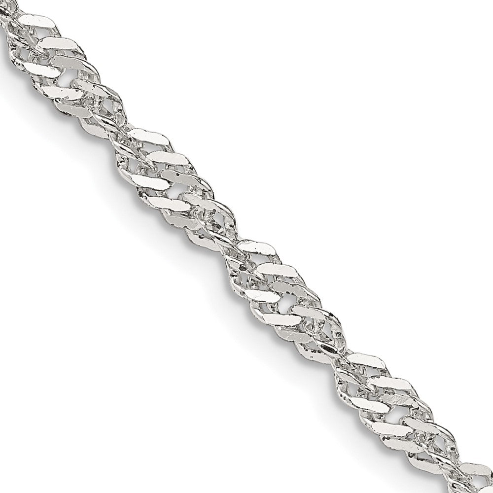 18 Inch Sterling Silver 3.5mm Singapore Chain Necklace