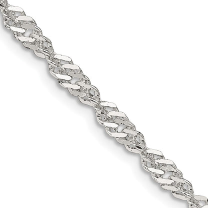 18 Inch Sterling Silver 3.5mm Singapore Chain Necklace