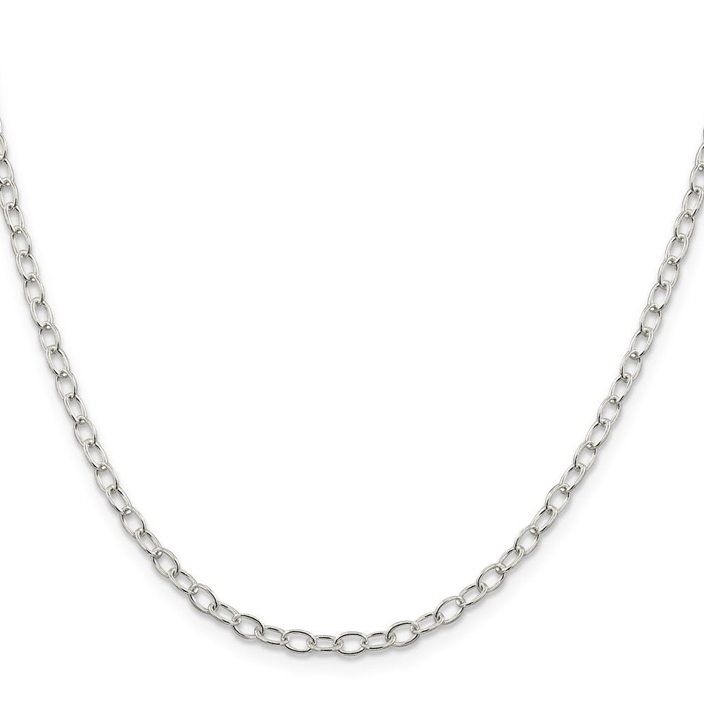 30 Inch Sterling Silver 3.4mm Oval Cable Chain Necklace