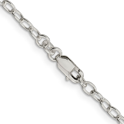 26 Inch Sterling Silver 3.4mm Oval Cable Chain Necklace