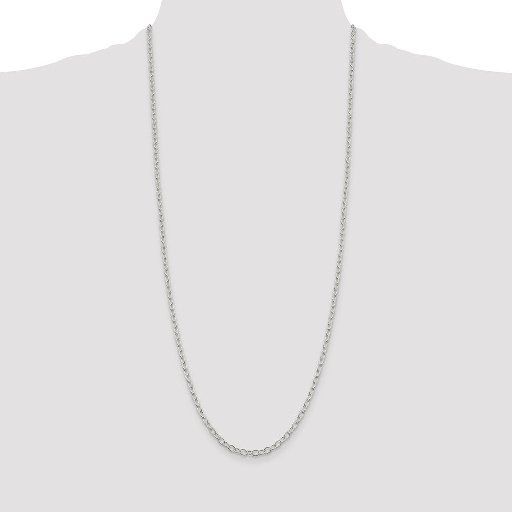 30 Inch Sterling Silver 3.4mm Oval Cable Chain Necklace