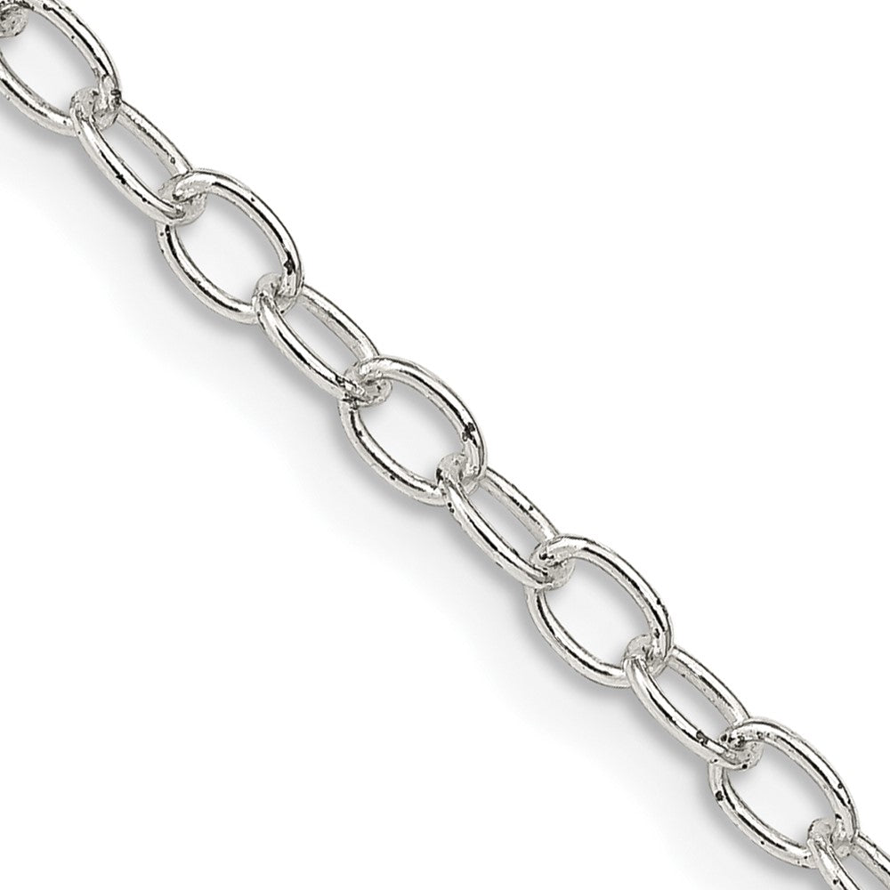 30 Inch Sterling Silver 3.4mm Oval Cable Chain Necklace