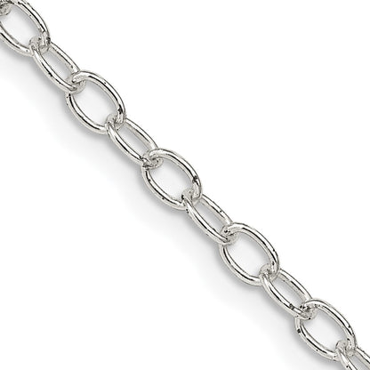 30 Inch Sterling Silver 3.4mm Oval Cable Chain Necklace